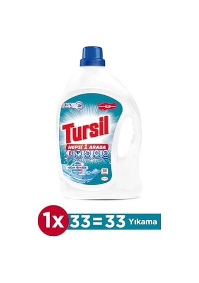 Yoğun Ferahlık Sıvı Çamaşır Deterjanı 33 Yıkama 2145 Ml 0.75 LT - 2.5 LT - 12 KG