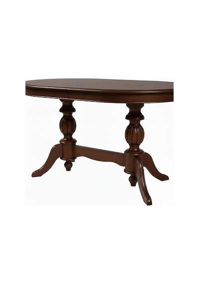 Lindon Çift Baba Ayaklı Açılır Masif Ahşap Oval Yemek Masası 100x170 Ceviz Lindon Çift Baba Ayaklı Açılır Masif Ahşap Oval Yemek Masası 100x170 Ceviz