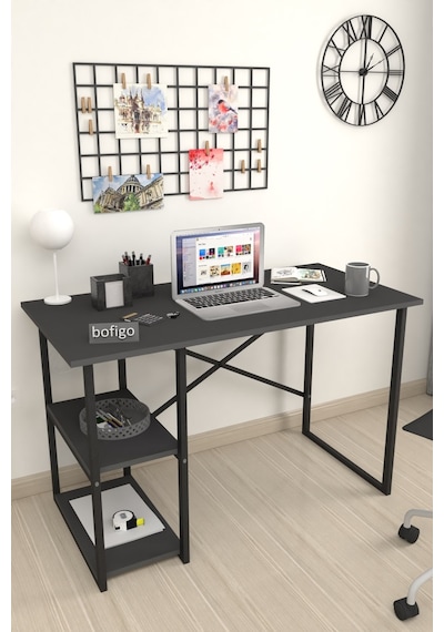 Bofigo 2 Raflı Çalışma Bilgisayar Masası 60 x 120 CM Kafka Antrasit Bofigo 2 Raflı Çalışma Bilgisayar Masası 60 x 120 CM Kafka Antrasit