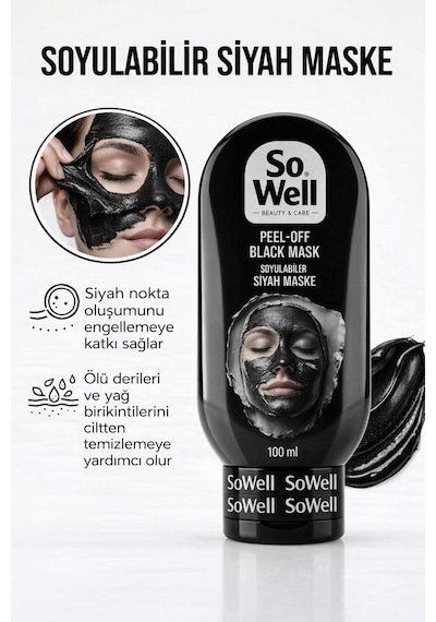 So Well Black Mask Soyulabilen Siyah Maske 100 Ml 2 Adet