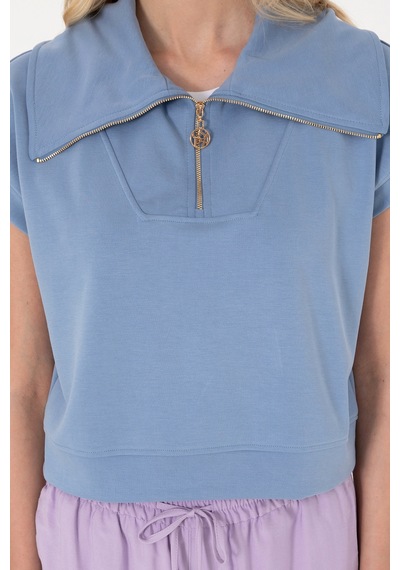 U.S. Polo Assn. Kadın Mavi Modal Karışımlı Polo Yaka Tişört 50300738-VR036