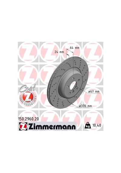 Zımmermann Fren Dıskı Arka Sag Bmw G30 G31 G32 G11 G12 Delıklı M Performance Zımmermann 150.2960.20 34216878180