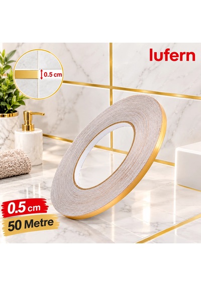 Premium Kendinden Yapışkanlı Gold Fayans Arası Şerit Bant Duvar Karo Zeminler 0.5 Cm 50 Metre