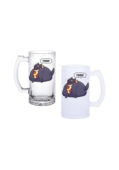 Şişman Kedi Buzlu Ya Buzsuz Seçenekleriyle Bira Bardağı