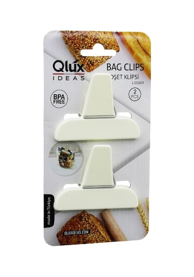 Qlux L-00509 Mandallı Poşet Klipsi - 2 Parça- 50'li Paket Diğer