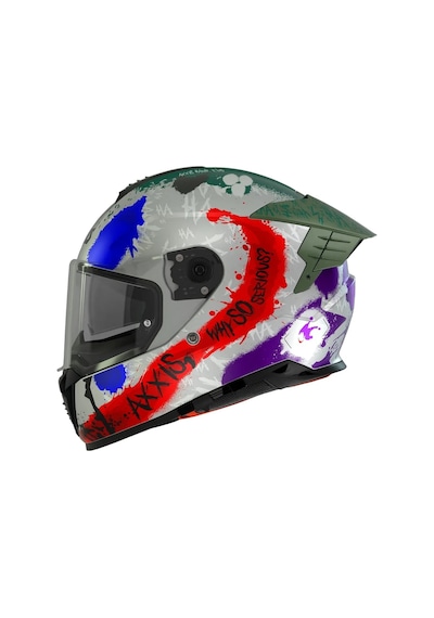 Axxis Hawk Evo Sv Sıck Joke A2 Full Face Kask Mat Gri