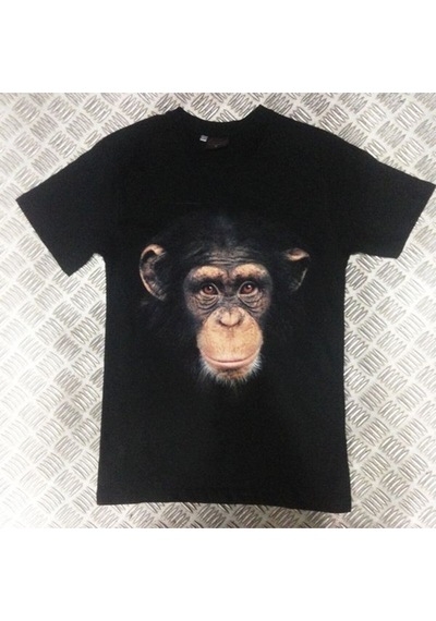 Stoned&Fame Maymun Baskılı T-shirt SIYAH Siyah