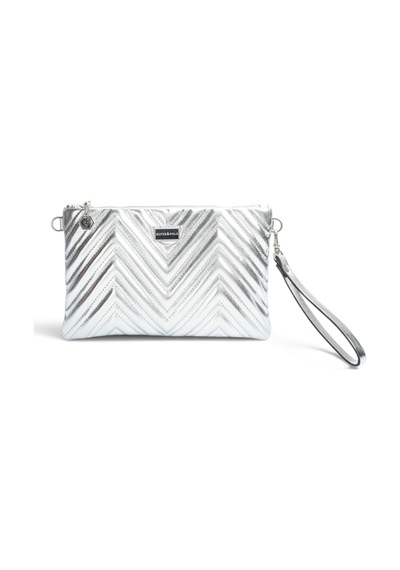 Silver Polo Gümüş - Gümüş Kapitone V Kadın Portföy Ve Clutch El Çantası Sp1250