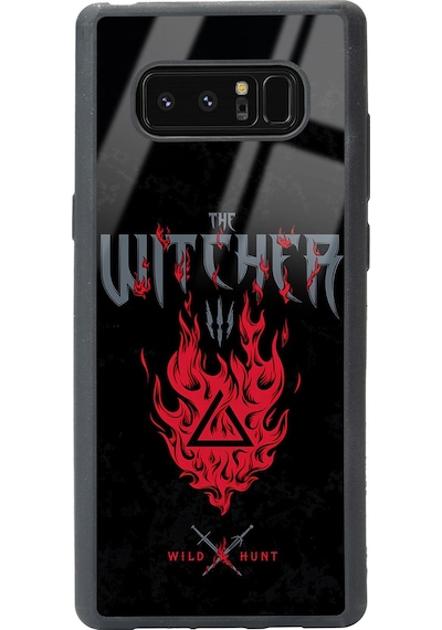 Samsung Uyumlu Note 8 Witcher 3 Fire Tasarımlı Glossy Telefon Kılıfı Çok Renkli