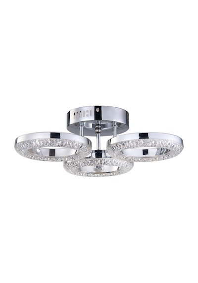 Oylum 3'lü Krom 24 Watt Kristalli Koridor Salon Led Plafonyer Avize Krom