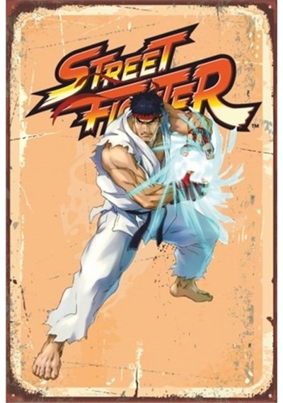 Street Fighter Retro Vintage Ahşap Poster