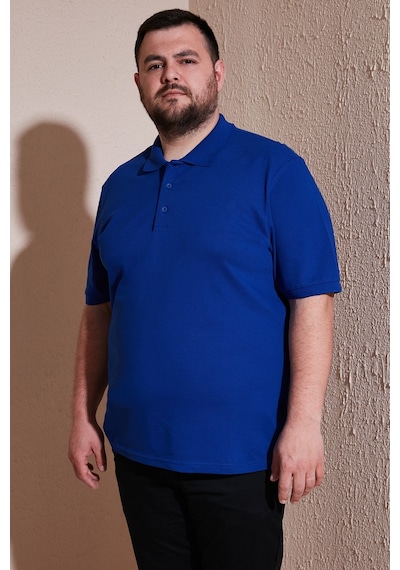 Buratti Pamuklu Regular Fit Büyük Beden Erkek Polo Yaka T Shirt 5902127B Saks