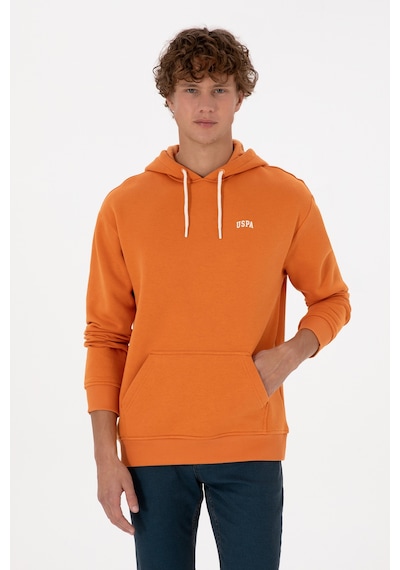 U.S. Polo Assn. Erkek Oversize Fit Kapüşonlu Şardonlu Bakır Basic Sweatshirt 50313782-VR182