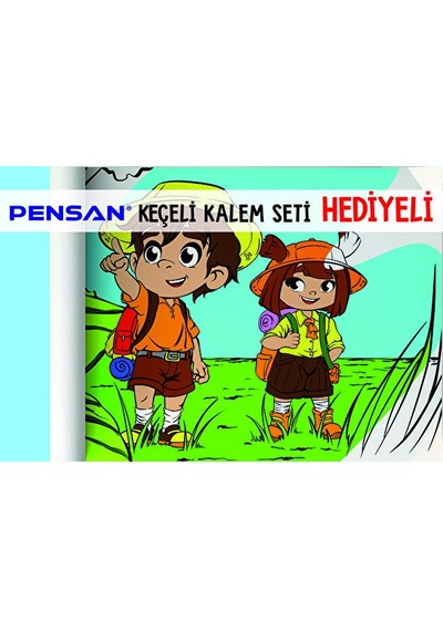 30x120 Boyama Rulosu Yaman Orman Macerası + Pensan 12'li Keçeli B