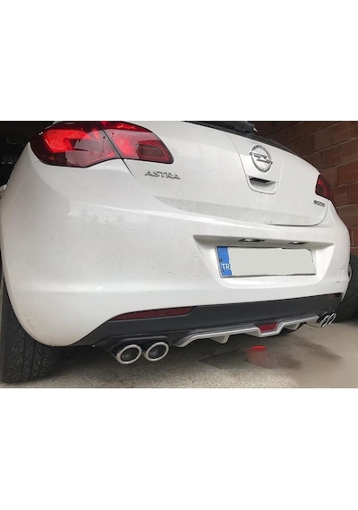 Opel Astra J Hatchback Siyah Difüzör 4 Krom Egzoz Görünümlü Difizör Arka Ek Body Kit
