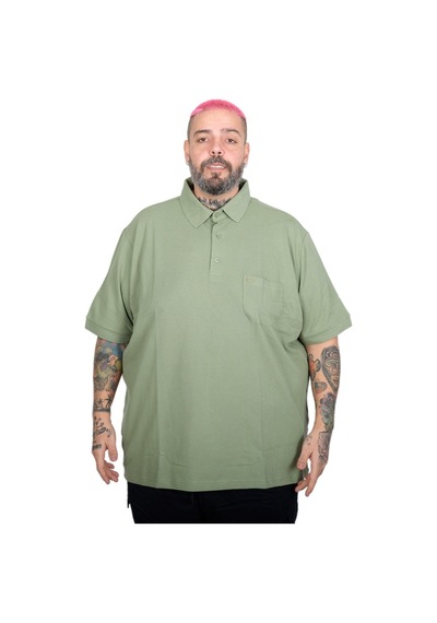 Mode Xl Battal Beden Erkek Tshirt Polo Yaka Cepli Klasik Pike 20552 Çağla Yeşili