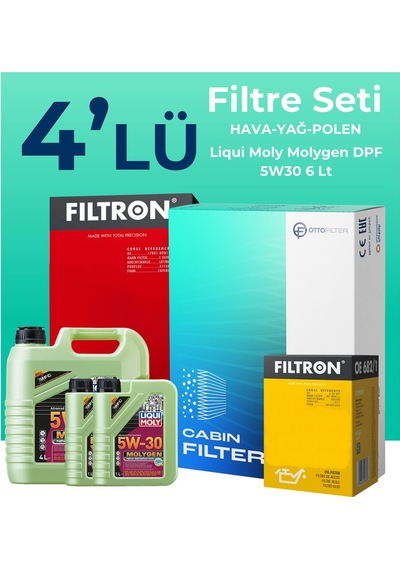 Filtron Chevrolet Captiva 2.0 Dizel Filtre Bakım Seti Liqui Moly Motor Yağlı (2011-2018) 4 Lü -