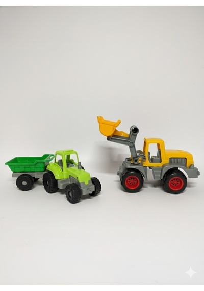 2'li Oyuncak Seti Traktör - Dozer