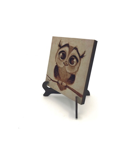 Baykuş Baskılı Mdf Masaüstlük 10x10 533