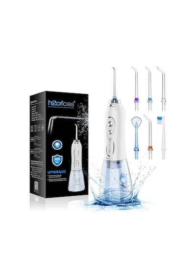 Şarjlı Kablosuz Ağız Duşu, Hızlı Ve Etkili Diş Arası Temizliği 300 Ml Su Hazneli, 5 Modlu, 6 Başlıklı, Ipx7 Su Geçirmez, Diş Taşı Temizliği Beyaz 51949243