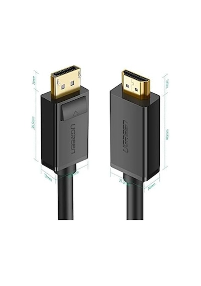 4k Displayport Hdmı Dönüştürücü Kablo, Siyah, 1.5 Metre