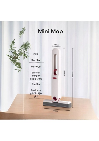 Mini Mop Kendinden Sıkmalı Kolay Kullanımlı Mop Renkli
