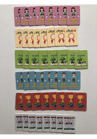 48 Adet Öğrenci Başarı Tebrik Kartı 70x50 Mm Örnek Öğrenci,kitap Kurdu, Aferin,matematik Şampiyonu