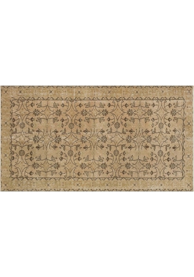 Özel Vintage Eskitme El Dokuma Halı 117 X 216 Cm 9291