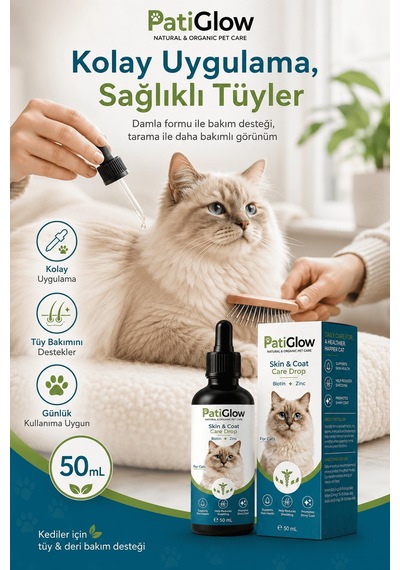 Patiglow Kedi Tüy & Deri Bakım Damlası
