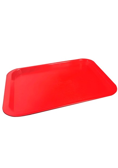 5 Adet Kırmızı Servis Tepsisi Fast Food Servis Tepsi 36x27cm