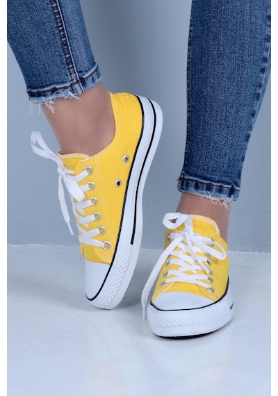 SkyHike Keten Sarı Kısa Rahat Sneaker Spor Ayakkabı Sarı