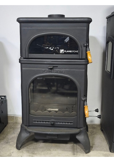 Fs-024-ak Modena Lüx Oven Alttan Küllüklü 3 Camlı Kuzineli Döküm Soba
