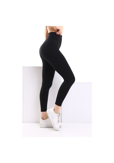 Winmoda34 Kadın Yüksek Bel Push-up Tayt Siyah