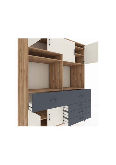 Kronos Gardrop 7 Raflı 5 Çekmeceli 6 Kapaklı 176x59x221 Çam-aytaşı/antrasit Aytaşı/antrasit Kronos Gardrop 7 Raflı 5 Çekmeceli 6 Kapaklı 176x59x221 Çam-aytaşı/antrasit Aytaşı/antrasit