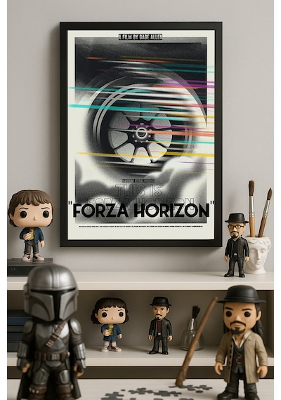 Forza Horizon Siyah Ahşap Çerçeveli Poster, Dekoratif Oyun Duvar Tablosu