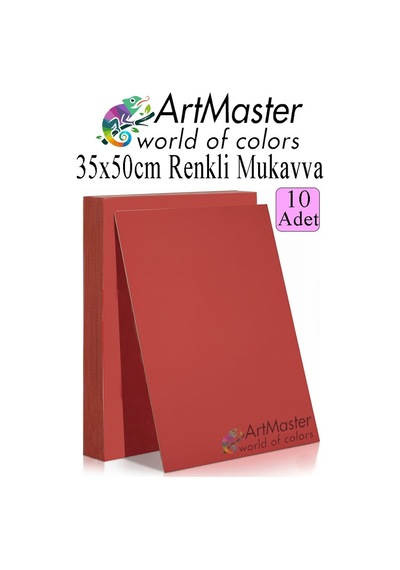 Kırmızı Renkli Mukavva 35x50 Cm 10 Adet 1 Paket Renkli Sert Karton 1.0 Mm Anasınıfı Hobi Etkinlik Okul Öncesi Elişi