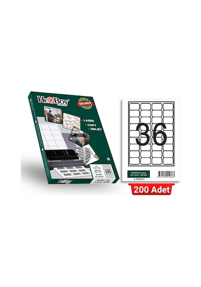 Herboy Hb-1036 45 X 30 Mm A4 Laser Etiket 200 Adet
