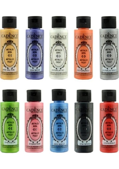 Cadence Metalik Boya Seti 10 Renk 70Ml
