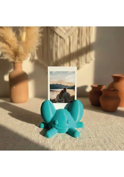 Sevimli Figür Instax Polaroid Fotoğraf Tutucu Stand Turkuaz