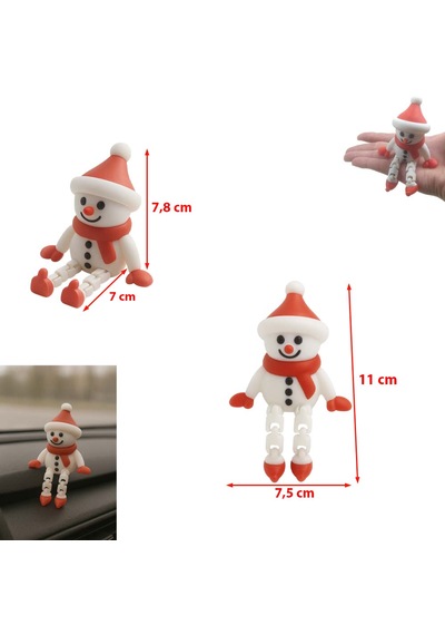 Özel 3d Baskı Dekoratif Süs Vb. Küçük Kardan Adam Eklemli Kardan Adam Ebat: 11 Cm X 7,5 Cm 1 Adet Tek Ebat
