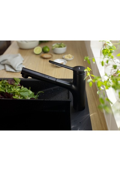 Hansgrohe Zesis M33 150 2 Jet Tek Kollu Eviye Bataryası Satin Siyah