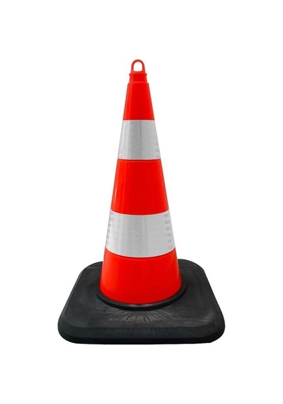 75 Cm Pvc Trafik Konisi Çift Reflektifli Ağırlıklı Trafik Dubası