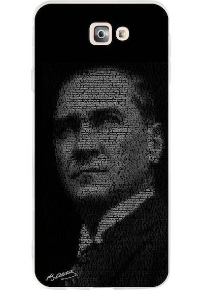 Samsung Galaxy J7 Prime Uyumlu Gençliğe Hitabe Yazılı Atatürk Silüeti Baskılı Silikon Kılıf Renkli