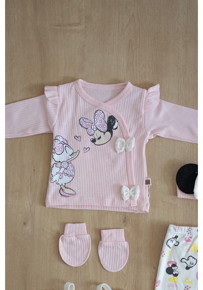 Sitilin Kız Bebek Pembe Miki 5 Li Lüks Süsülü Hastane Çıkışı Seti Stl6330 Pembe