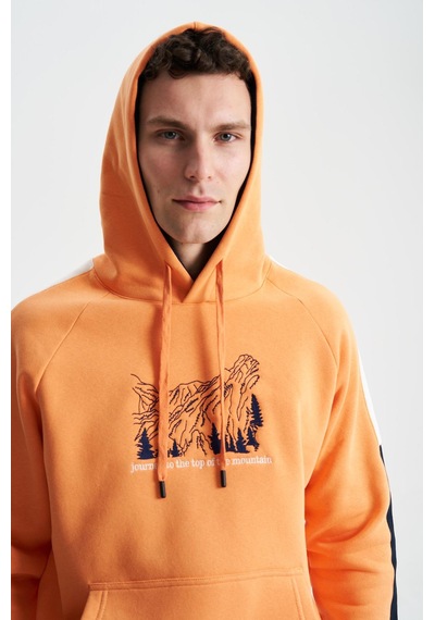 AR-MA Arma Erkek Regular Fit Baskılı Reglan Kollu Kanguru Cepli Kapüşonlu Sweatshirt 001