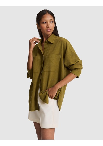 Pierre Cardin Kadın Haki Gömlek Desenli 50328624-vr027