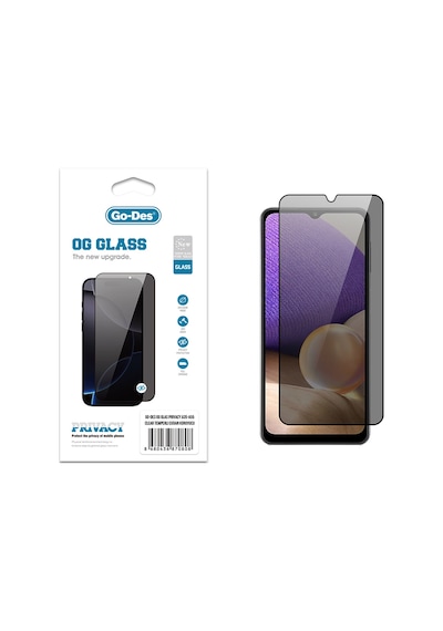 Galaxy A35 Uyumlu Go Des Og Glass Privacy Antistatik Temperli Cam Ekran Koruyucu Siyah