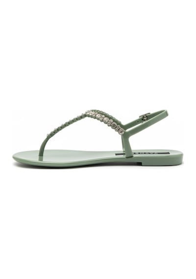 Wolk Shoes Mia Parmak Arası Taşlı Kadın Sandalet Yeşil
