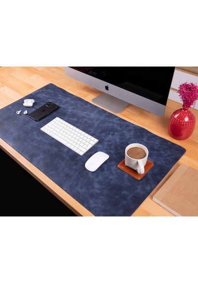 Atelier 91 Midnight Marine Leather Desk Mat - Large