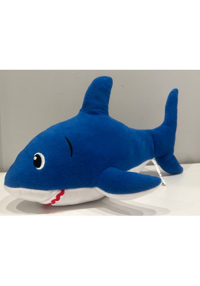 Mellito Toyzz 40 Cm Peluş Oyuncak Köpek Balığı Uyku Arkadaşı Yastık Sevimli Yumuşak Oyuncak Oyun Arkadaşı Beyaz - Mavi